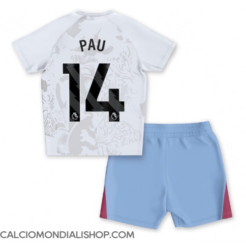 Maglie da calcio Aston Villa Pau Torres #14 Seconda Maglia Bambino 2023-24 Manica Corta (+ Pantaloni corti)